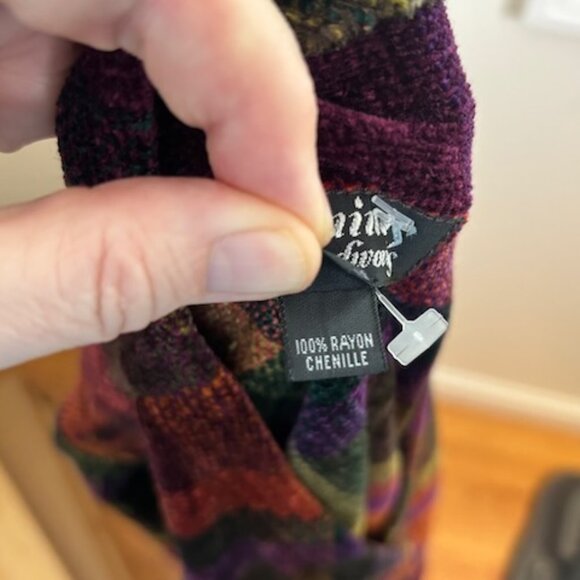 Loominus Handwovens plaid rayon chenille jacket, size M - Picture 3 of 9